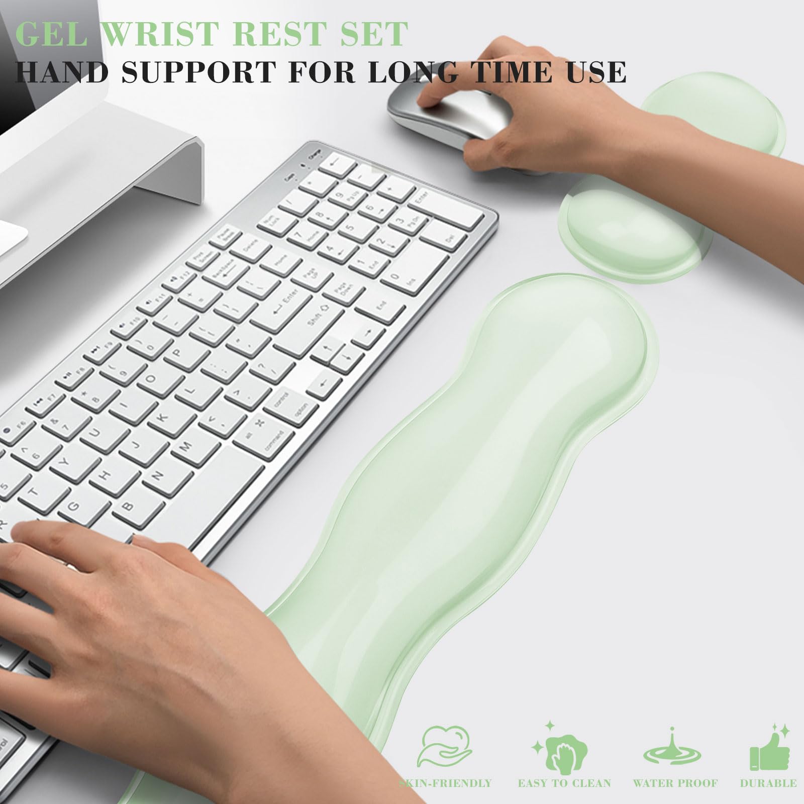 ABRONDA Gel Wrist Rest for Keyboard and Mouse, Wrist Rest for Keyboard, Mouse Wrist Support, Pain