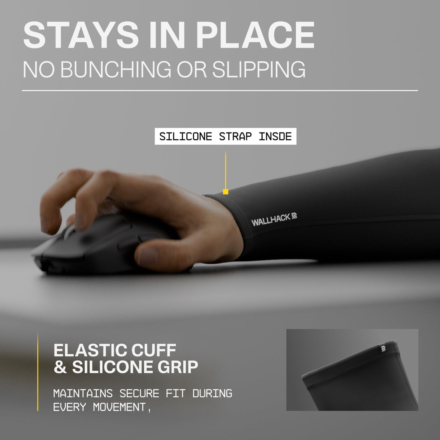 Wallhack Gaming Pro Sleeve | Low-Friction, High Comfort Performance | Improve comfort on cloth and