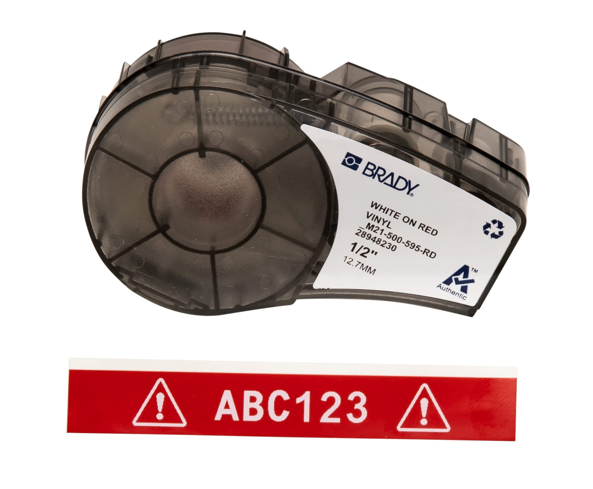 Brady Authentic (M21-500-595-RD) All-Weather Vinyl Label for Indoor/Outdoor ID, Lab and Equipment