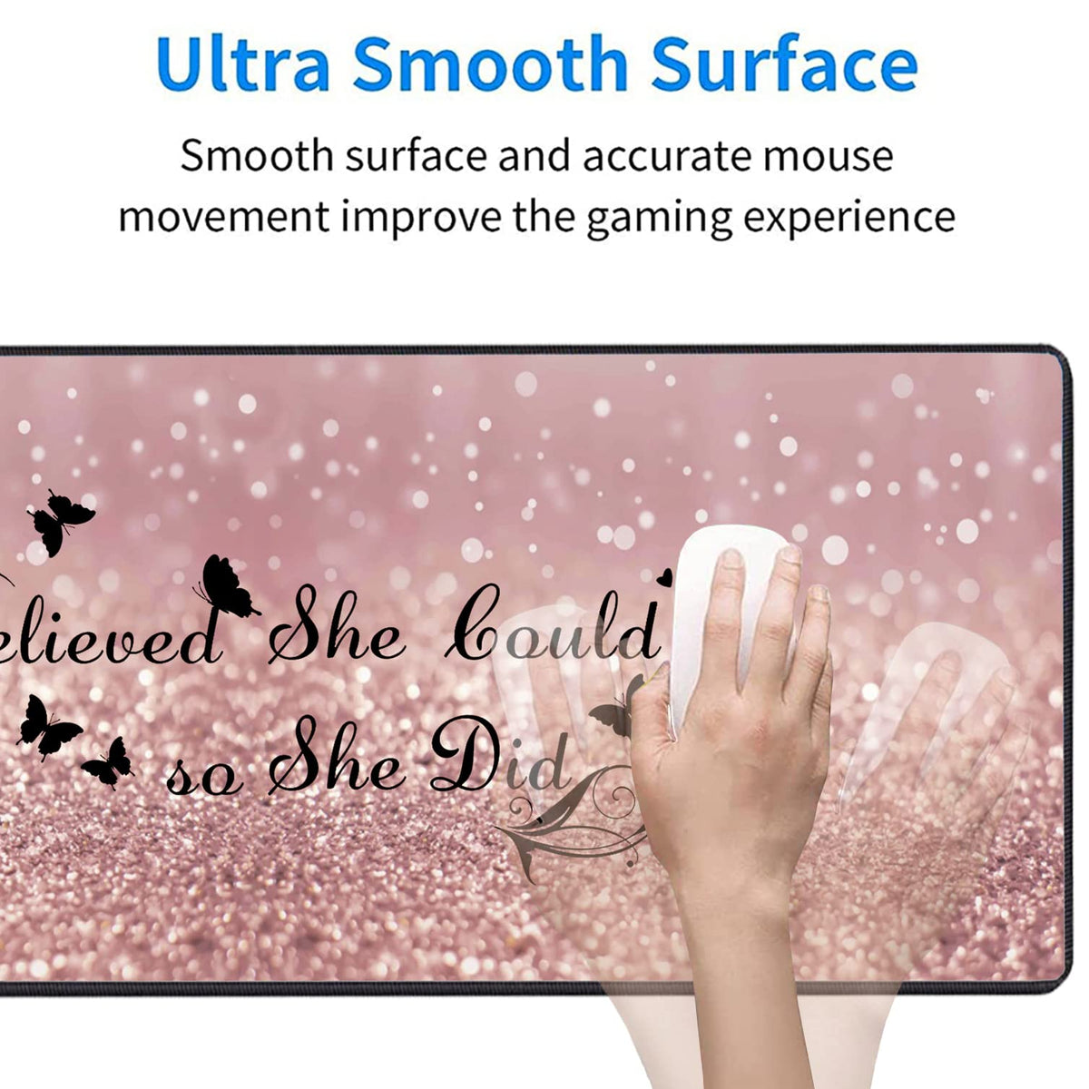 3 Piece Mouse Pad Set with Stitched Edge Large Anti-Slip Mouse Pad Desk Pad Keyboard Pad + Wrist