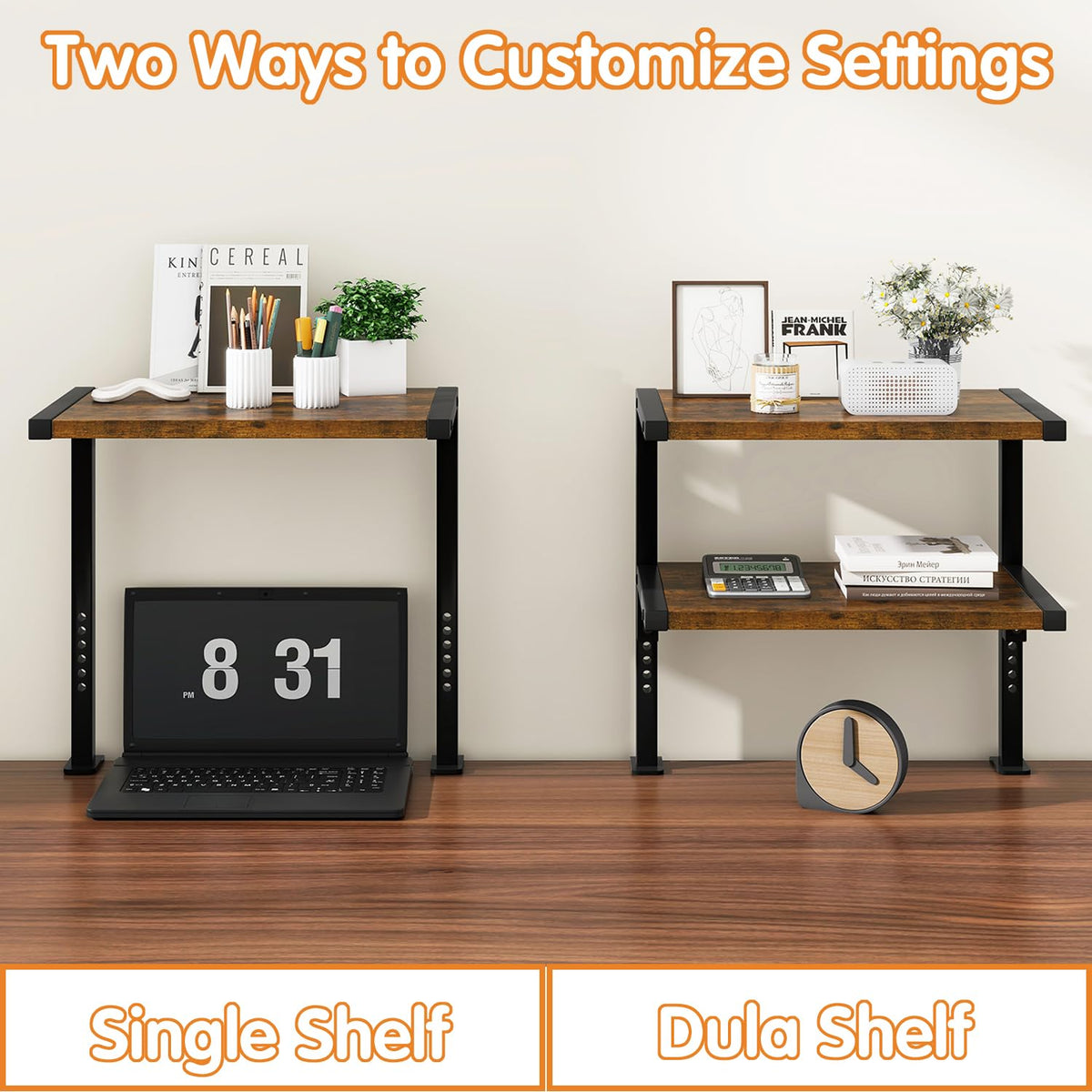 IBUYKE Clamp on Desk Organizer Shelf,Desk Extender Shelves UTMZ007H