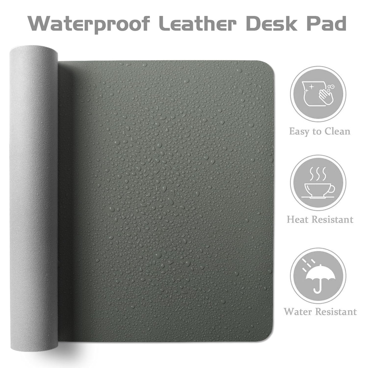 Aothia Leather Desk Pad Protector, Office Desk Mat, Large Mouse Pad, Laptop Desk Pad, Non-Slip PU