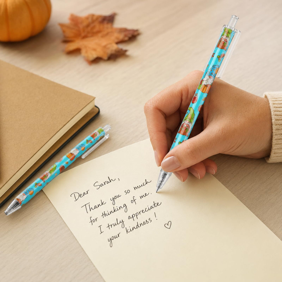 Leinuosen 120 Pieces Thanksgiving Ballpoint Pens Fall Pens Happy Fall Gift Black Ink Writing Pen