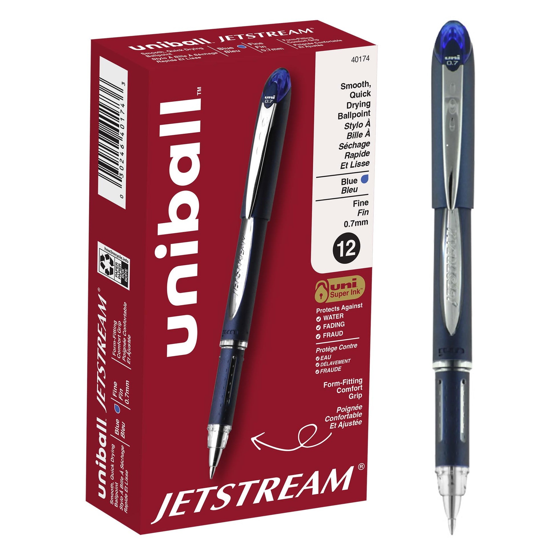 uniball™ Jetstream Ballpoint Pen, Fine Point (0.7mm), Blue