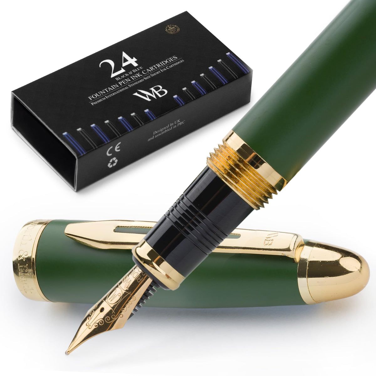 Wordsworth & Black Majesti Luxury Fountain Pen Set for Writing, Medium Nib