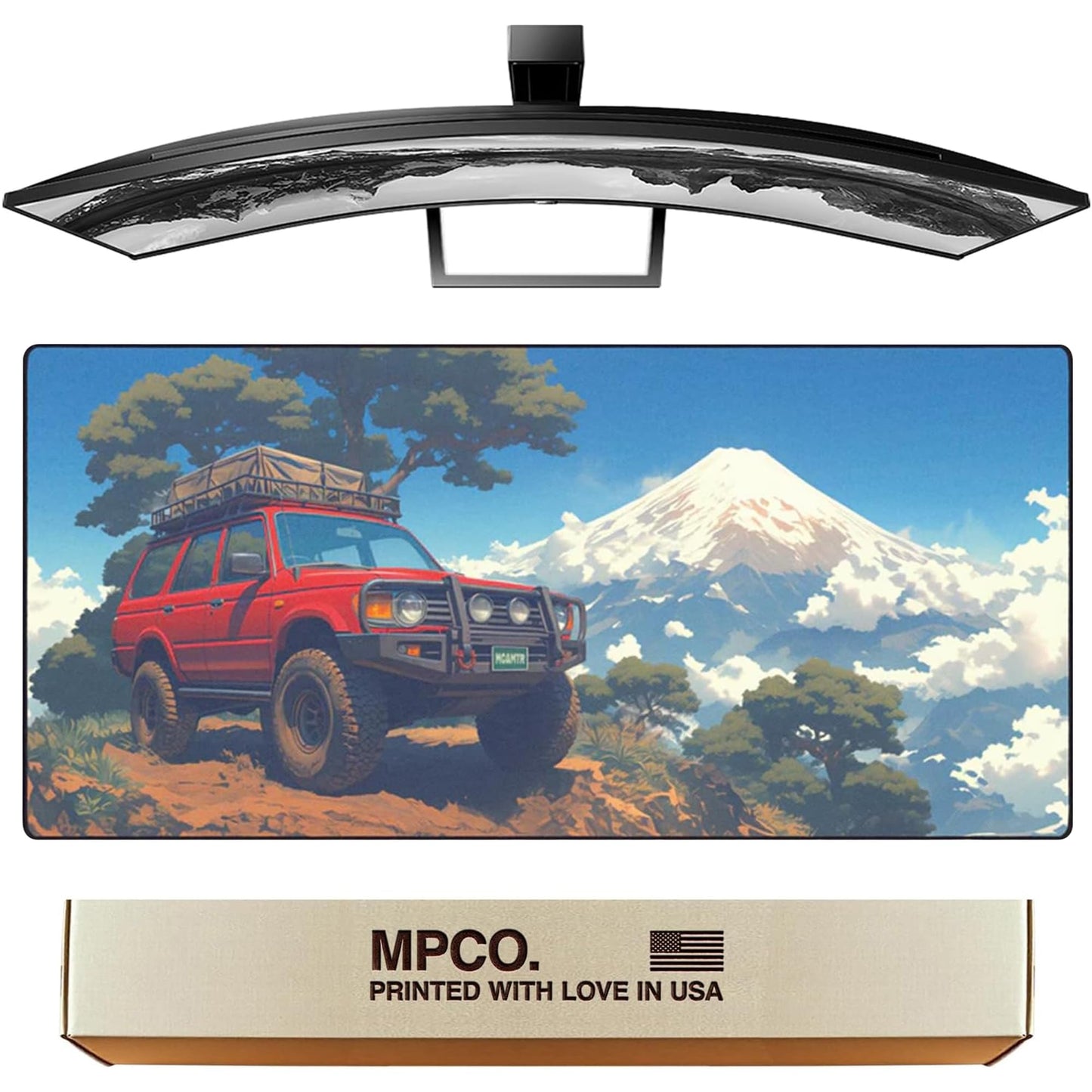 MPCO. Osakas-Overlander Large Gaming Desk Pad, 36" x 17" Aeroglyde Desk Mat