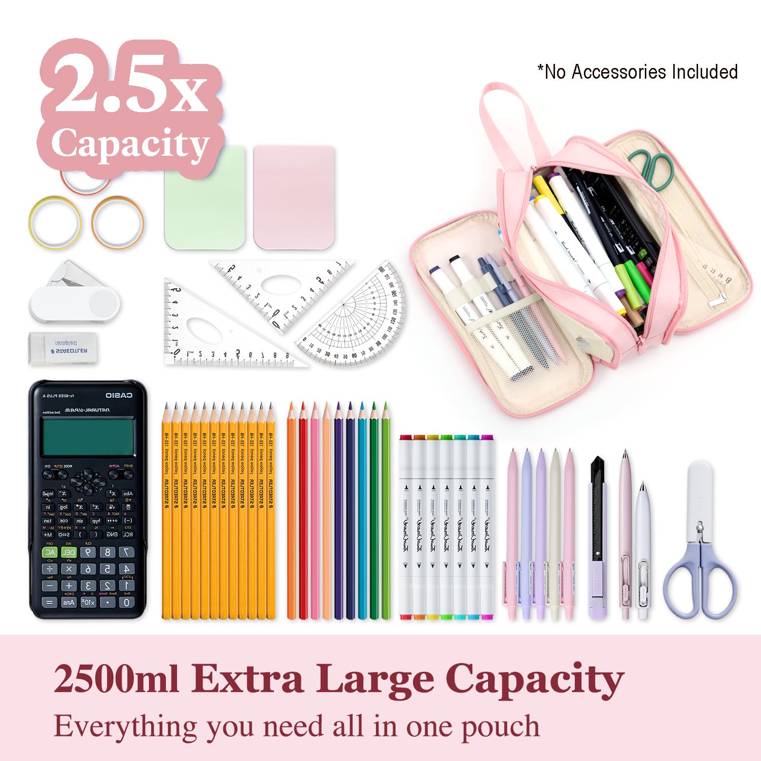 VELAUN Pencil Case Pouch, Large Capacity Pencil Box Bag, Aesthetic Pen Organizer for School