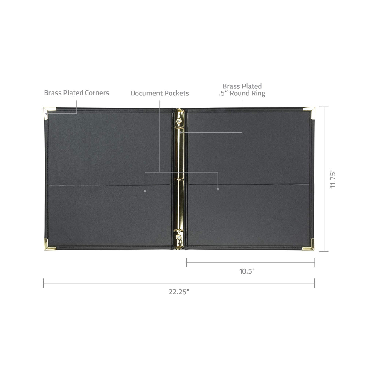 Samsill Classic Collection Leather 3 Ring Binder, Executive Presentation Portfolio, 0.5 Inch (Holds