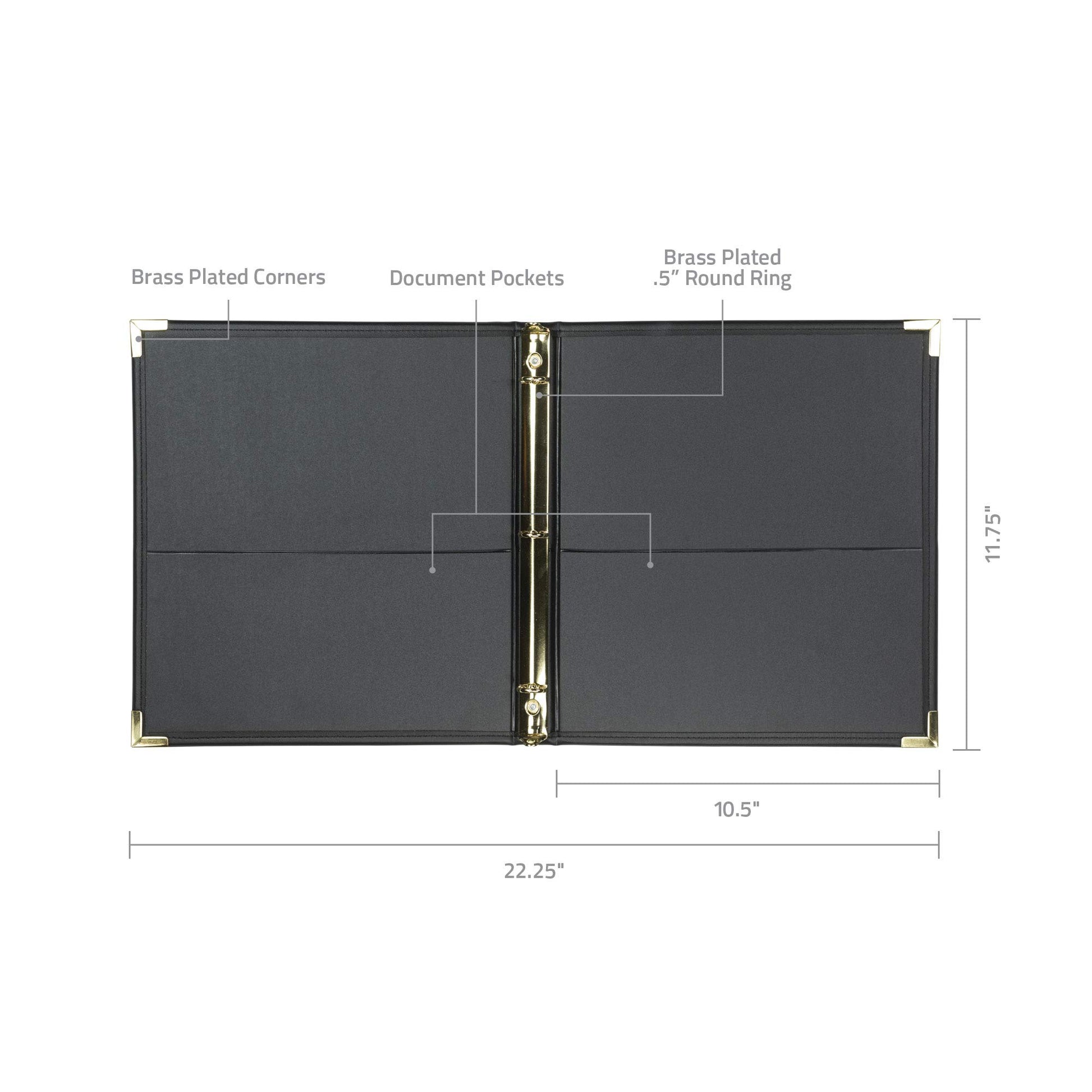 Samsill Classic Collection Leather 3 Ring Binder, Executive Presentation Portfolio, 0.5 Inch (Holds