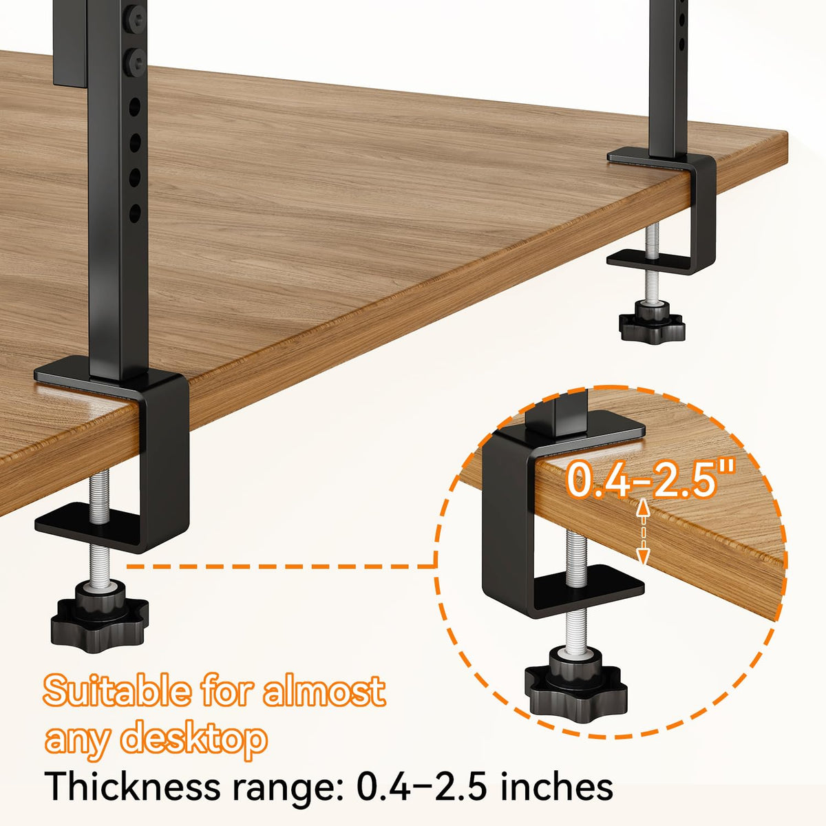 IBUYKE Clamp on Desk Shelf, 22.8” Large Desk Extender Shelves UTMZ010B