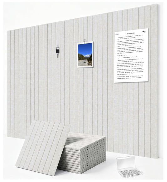 G Gamit 0.47" Thick Felt Pin Board 48"x36" Large Cork Board Alternative 12 Pack 11.81"x11.81"Felt