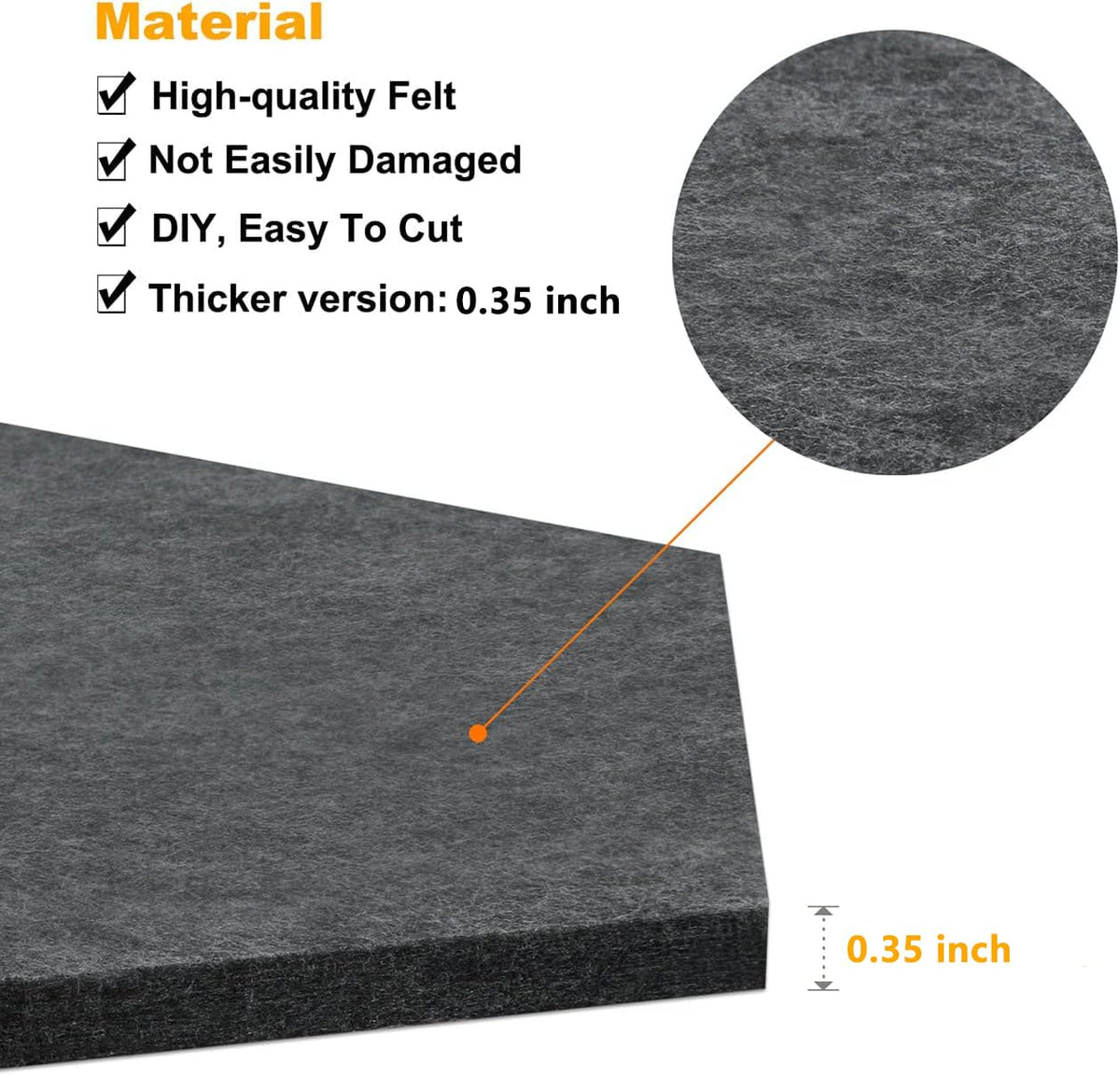 Uoisaiko 4 Pack Hexagon Felt Bulletin Board Tiles - 12" Large Thick Pin Board for Walls with 30
