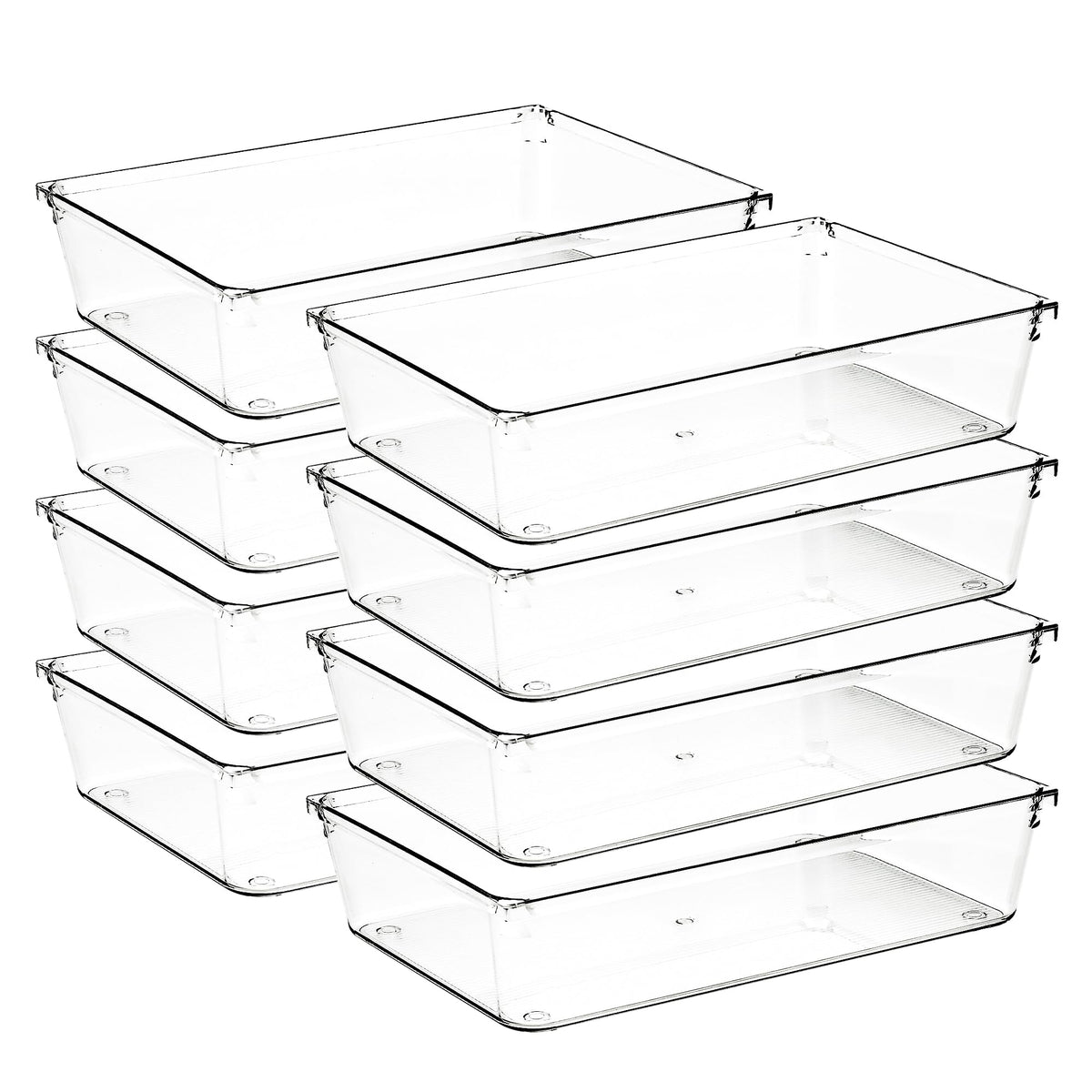 Ravinte Decor 8 Pack Drawer Organizers, 6"X 9" Clear Acrylic Storage Bins