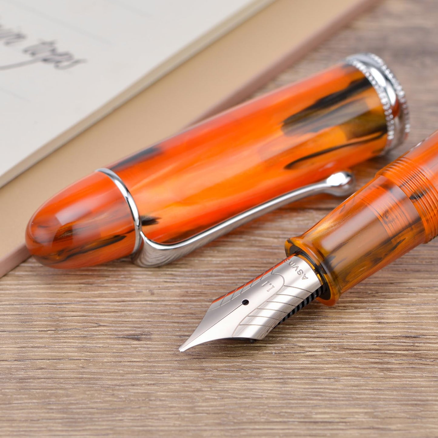 Asvine V800 Fountain Pen -Vacuum Filling System with Large Ink Capacity-Number 8 Stub Nib 1.1mm
