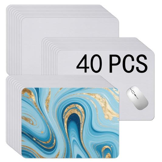40 PCS White Mouse Pad 3mm Thick for Heat Press Printing,Bulk Mousepad Blanks for Heat Transfer