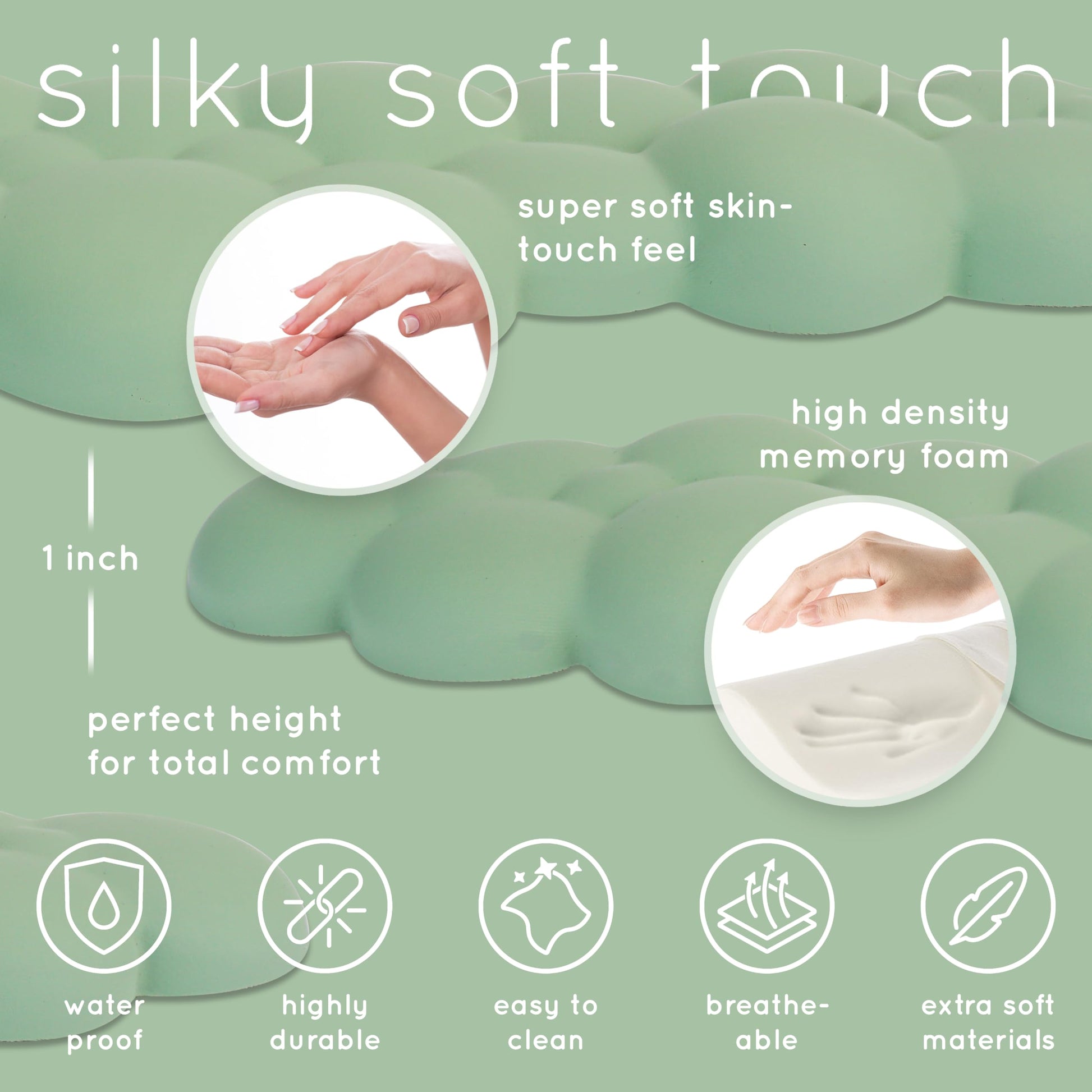 Green Cloud Keyboard Wrist Rest – Create-ables Qloud Green Wrist Rest for Computer Keyboard and