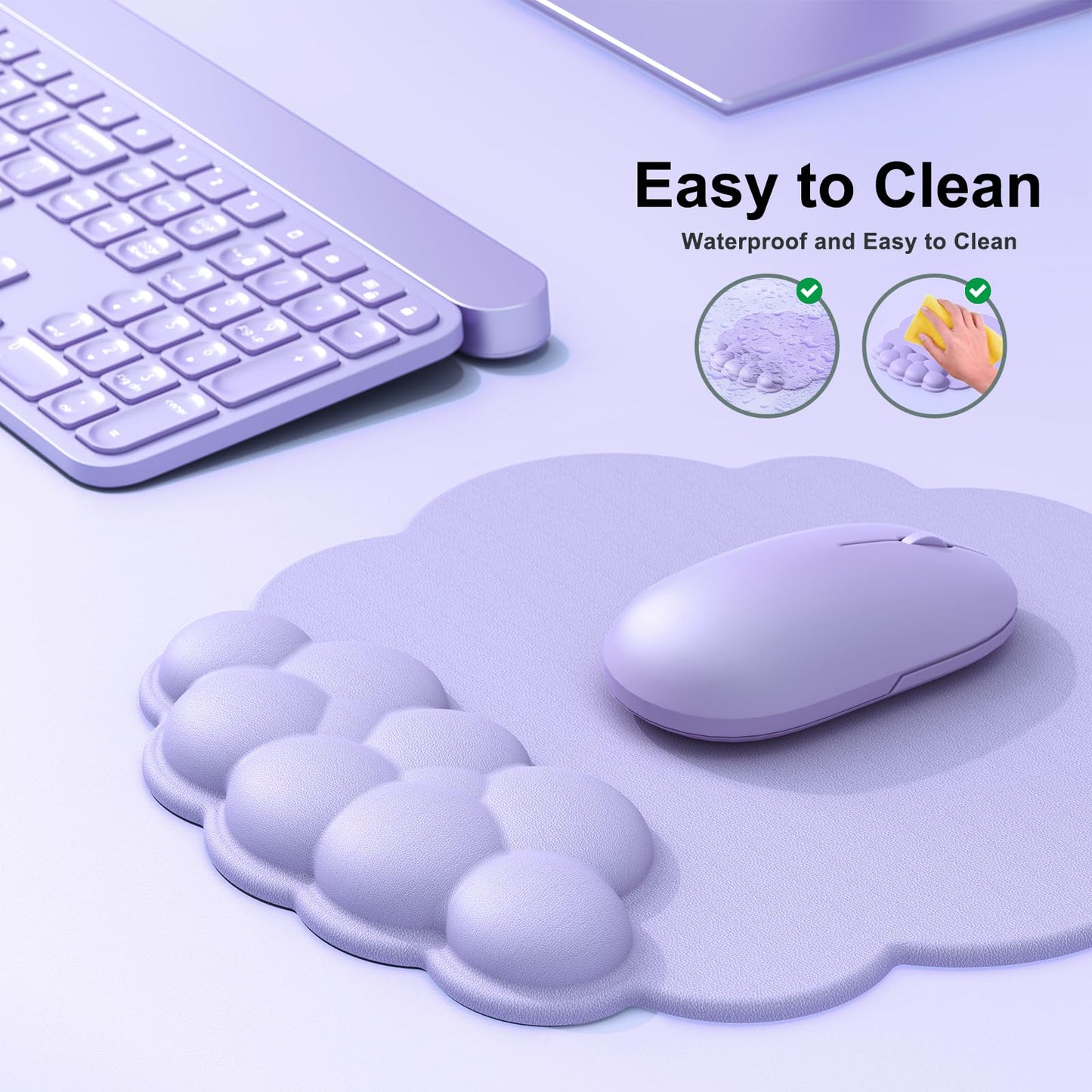 MOKURU Cloud Mouse Pad with Wrist Rest, Cloud Keyboard Wrist Rest, Mouse Pad Wrist Support