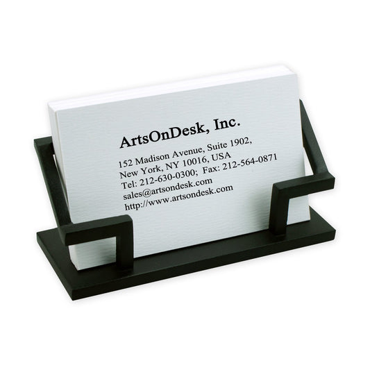 ArtsOnDesk Modern Art Business Card Stand Holder Bk301 Steel Black Patented Desk Accessory Name