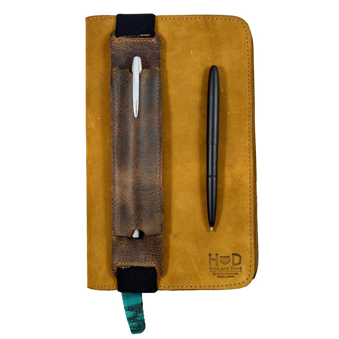 Hide & Drink, Leather Pen Case w/Elastic Band, Fits (8.25 to 9.5 in). Tall Notebooks/Pencil