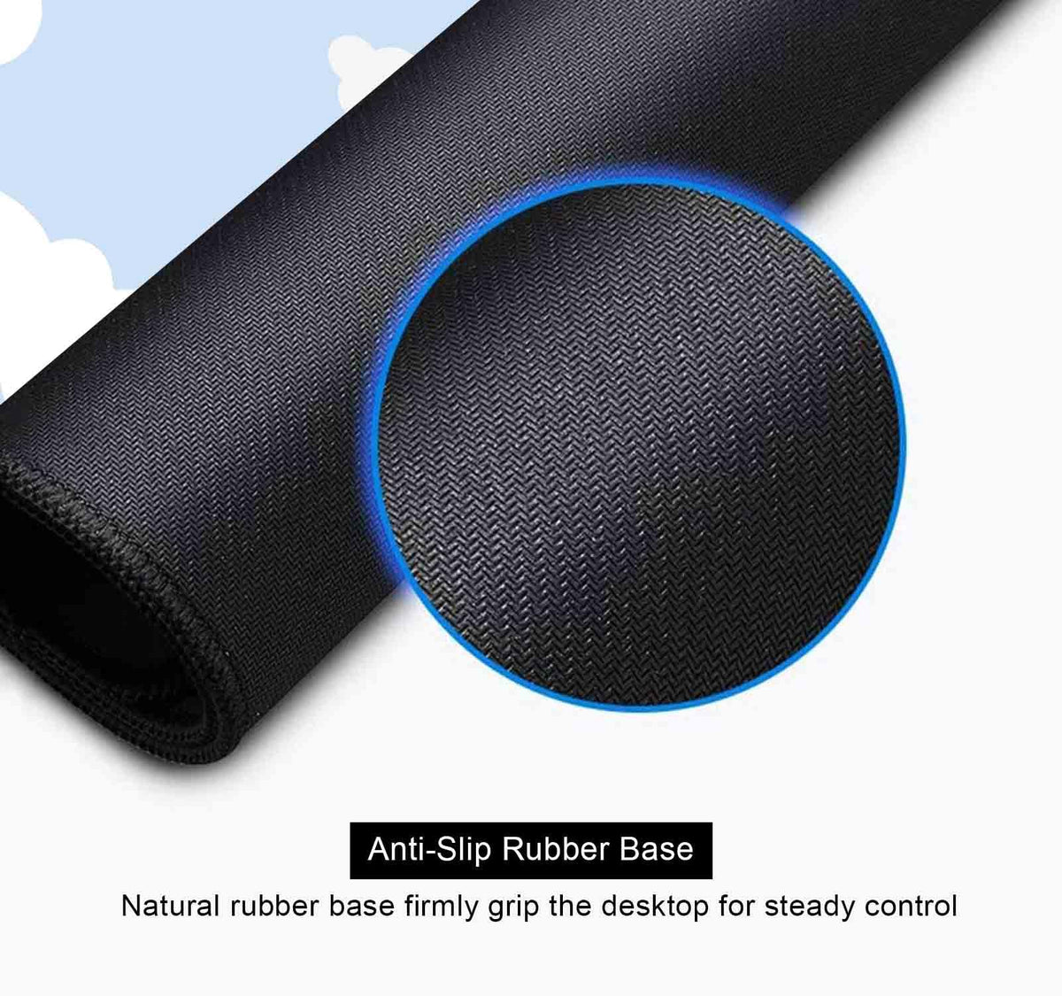 SXCKANG Cute Desk Pad, Blue Sky with Clouds Desk Mat, Large Mouse Pad, Protector Pad, Non-Slip