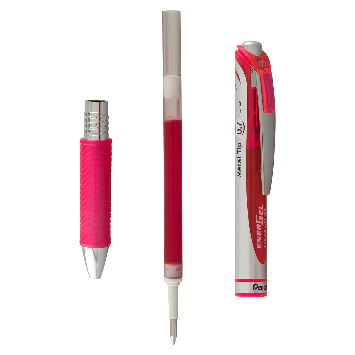 Pentel EnerGel RTX Retractable Liquid Gel Pen, (0.7mm) Medium Line, Metal Tip, Assorted Ink, 10-Pk