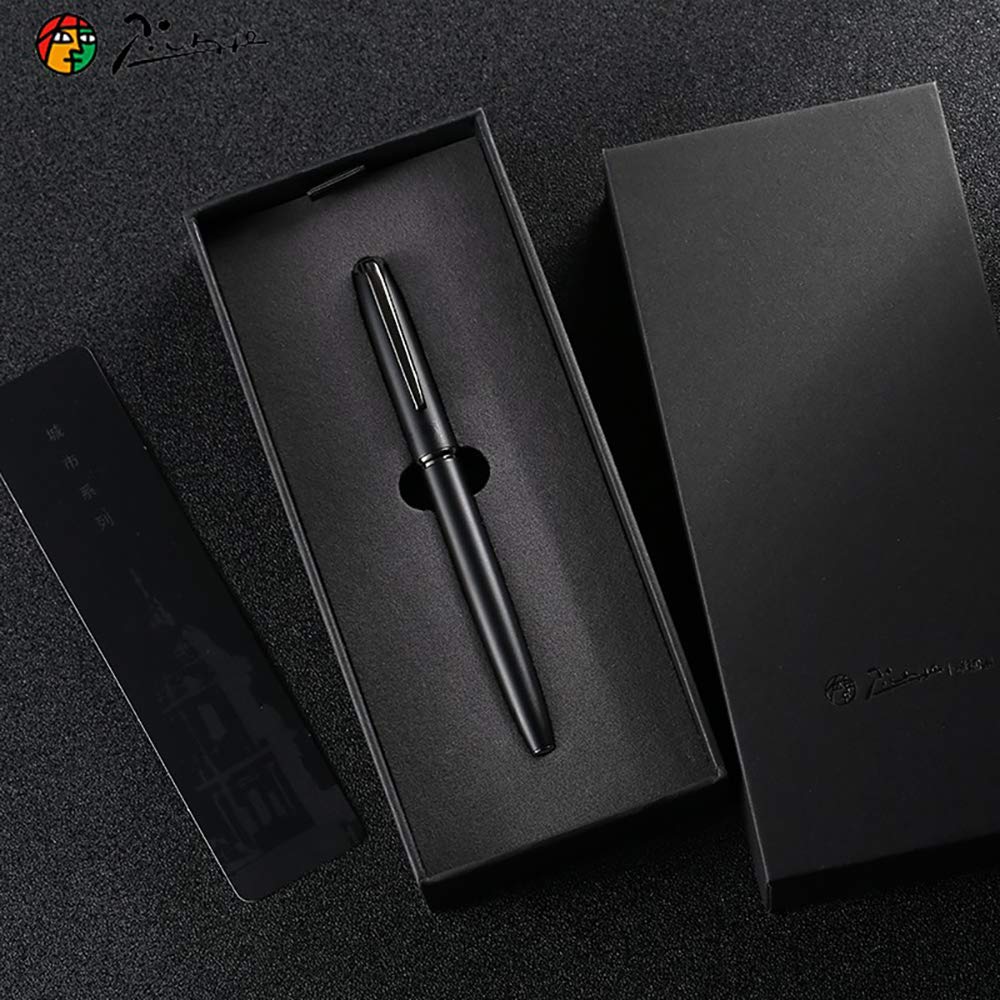 erofa Picasso 916 Matte Black Fountain Pen with Box - Titanium Black Extra Fine Nib Gift Pen
