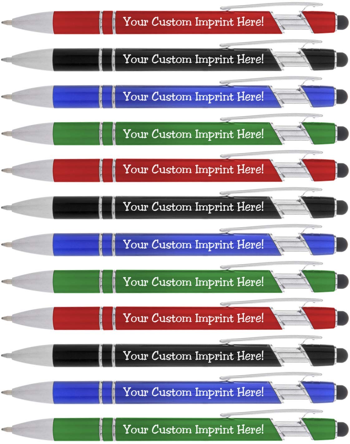 ExpressDesigns™ - Personalized Pens with Stylus - The Legacy - Custom Metallic Printed Name Pens