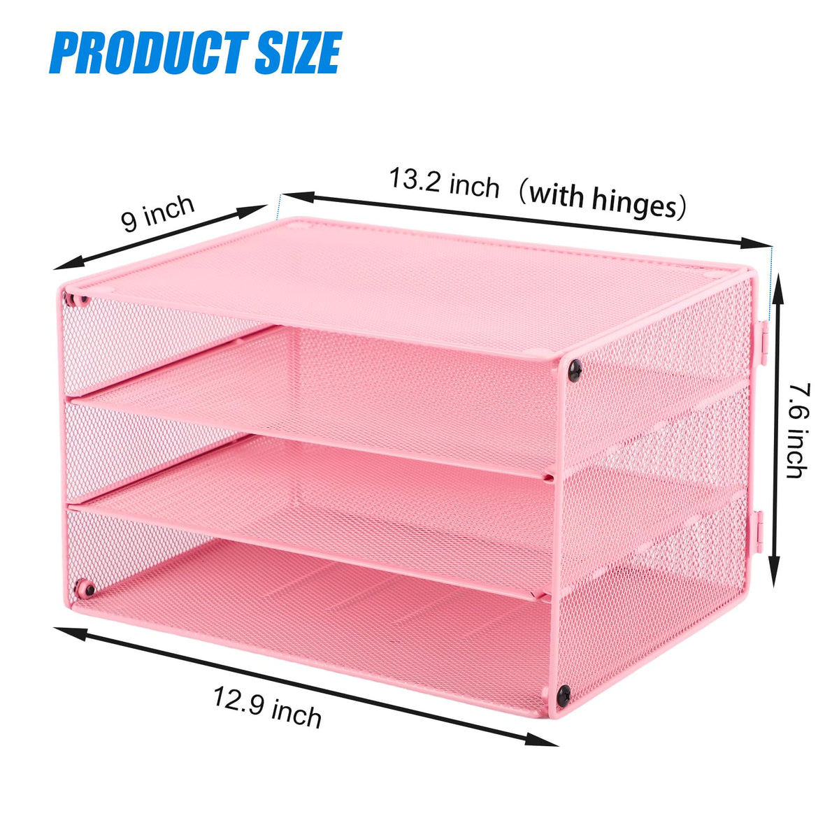 EASEPRES Paper Organizer Tray, 3 Tier Mesh Desk File Organizer Letter Sorter Holder for Home
