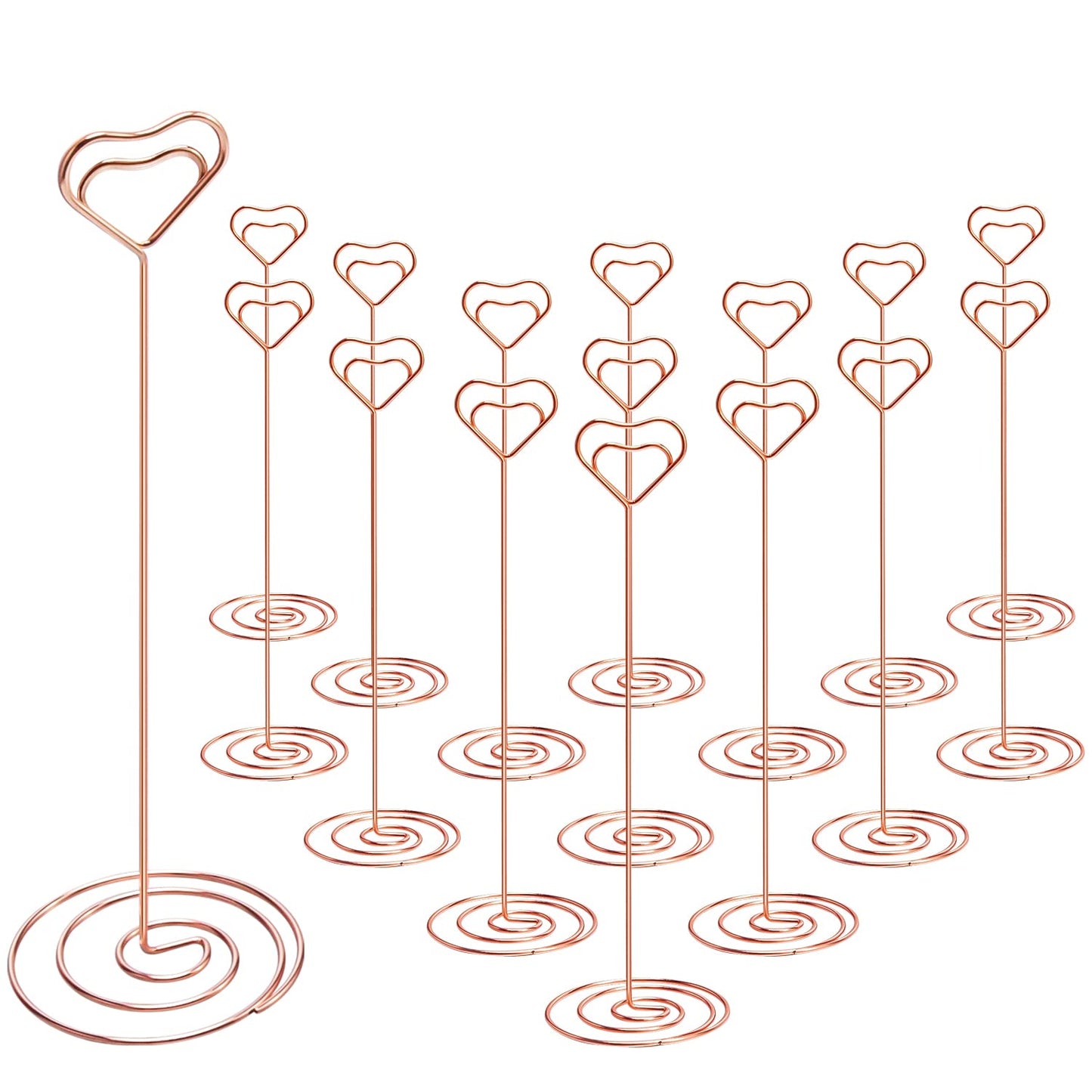 IMAMIN 16pcs Place Card Holders, 8.75 Inches Tall Table Number Holders, Rose Gold Picture Holder