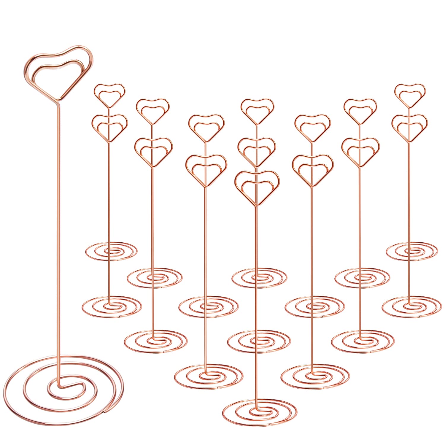 IMAMIN 16pcs Place Card Holders, 8.75 Inches Tall Table Number Holders, Rose Gold Picture Holder