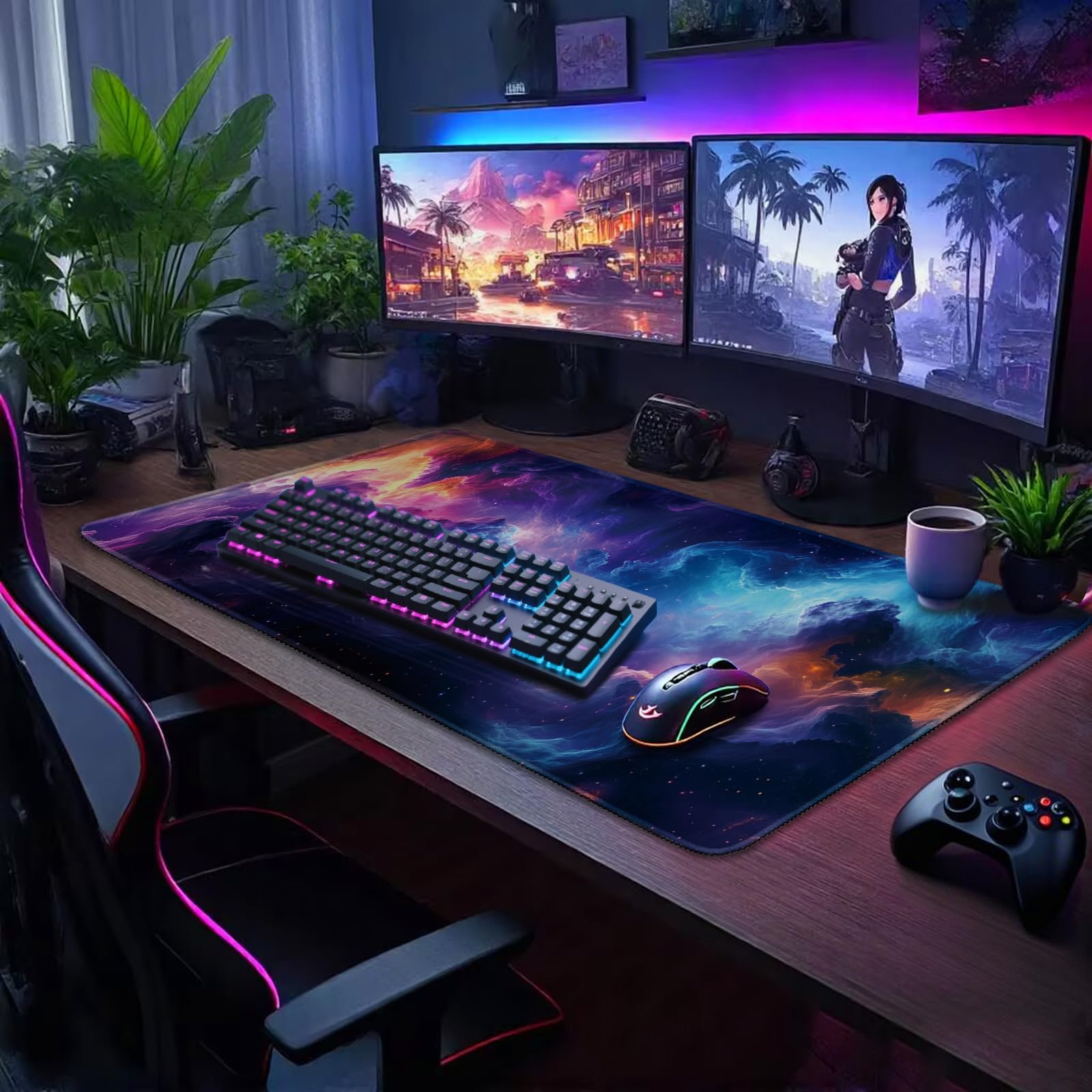 Mcapirivo Galaxy Large Gaming Mouse Pad Desk Mat 31.5"x15.7"