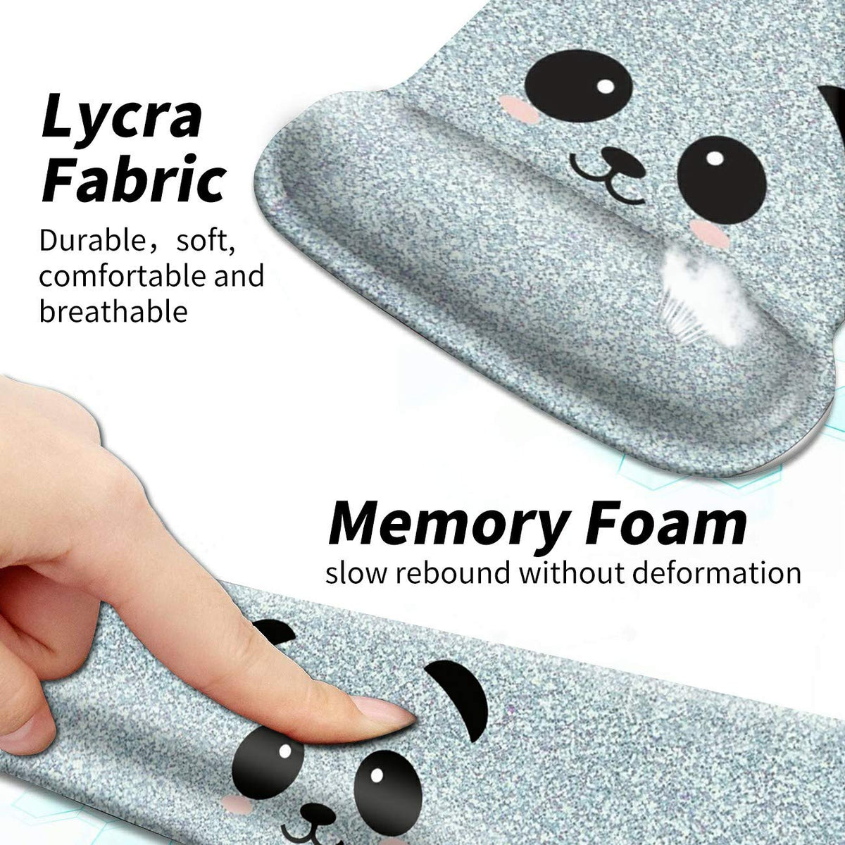 Mouse Pad Wrist Rest Support Set Keyboard Wrist Rest Pad Panda Ergonomic Mousepad Memory Foam