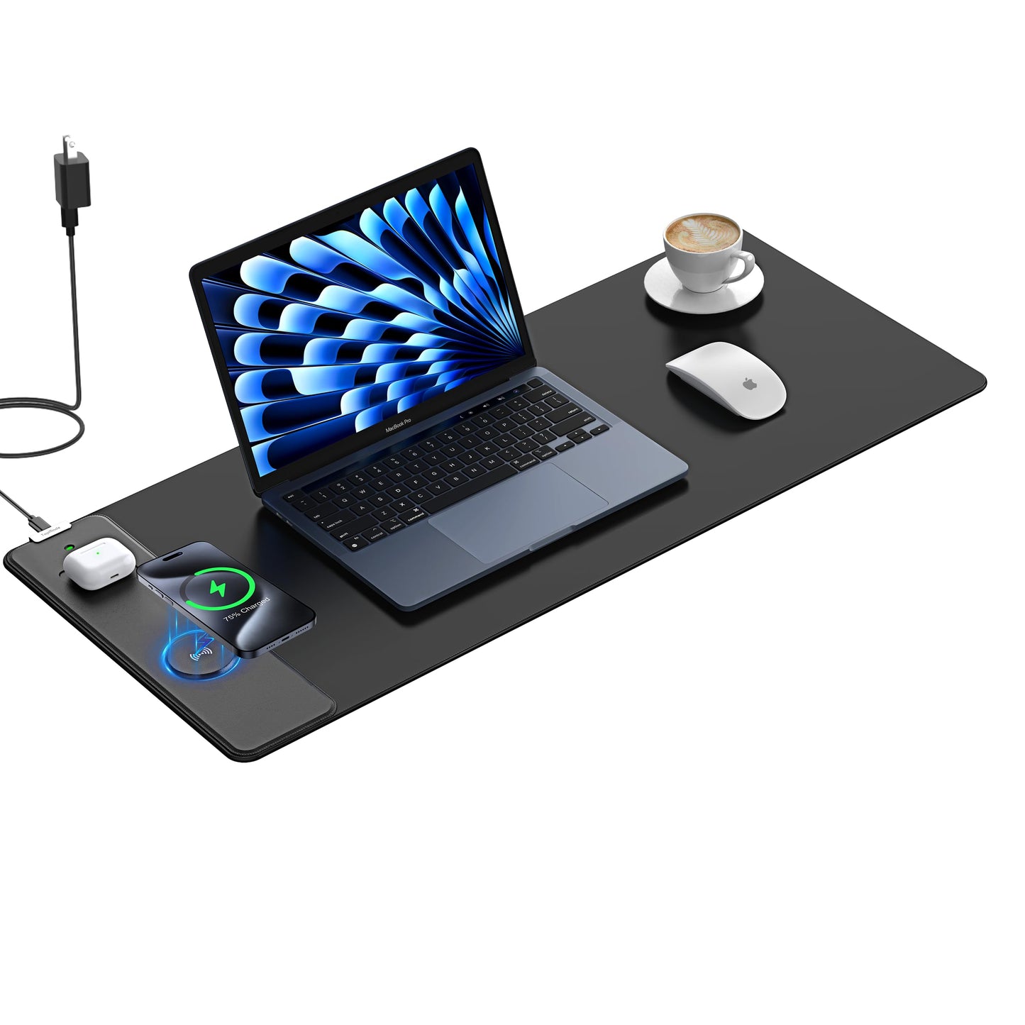 Mouse Pad with 15W Wireless Charging, 31.5"x11.81" XL Large Desk Mat