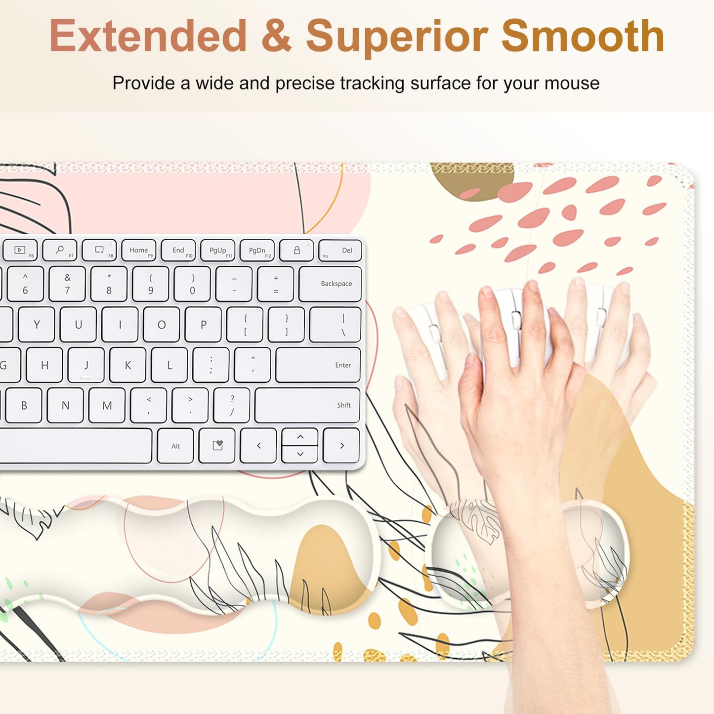 NXZGO Gaming Mouse Pad Keyboard Wrist Support, 4 in1 Mousepad with Wrist Keyboard Rest, Computer