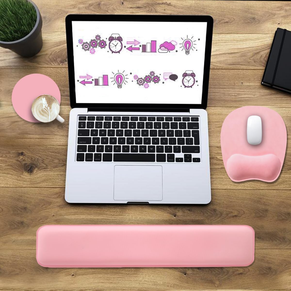 Memory Foam Set Wrist Rest Pad & Mouse Wrist Rest Support,Ergonomic Design for