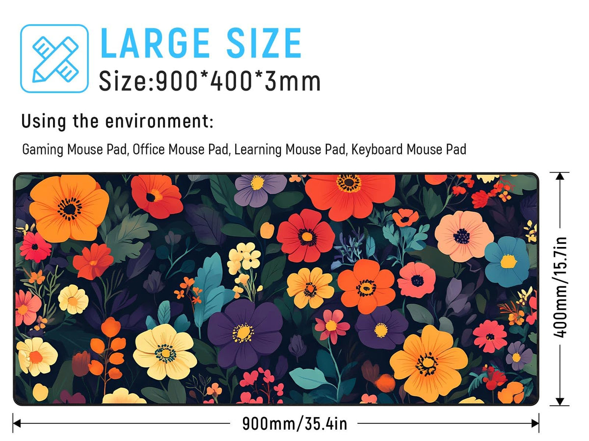 JIALONG Large Gaming Mouse Pad - Extended Desk Mat for Gaming and Office