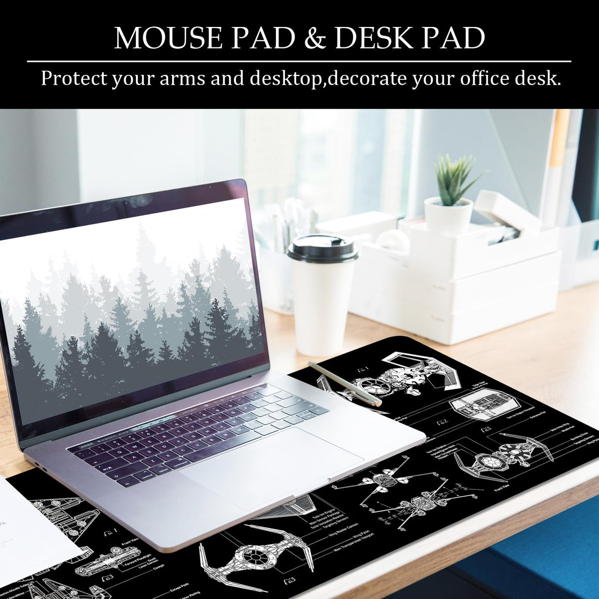 Black Gaming Mouse Pad Large Mouse Pad XL Desk Mat 31.5x11.8x0.12 inch Large Desk Pad Design