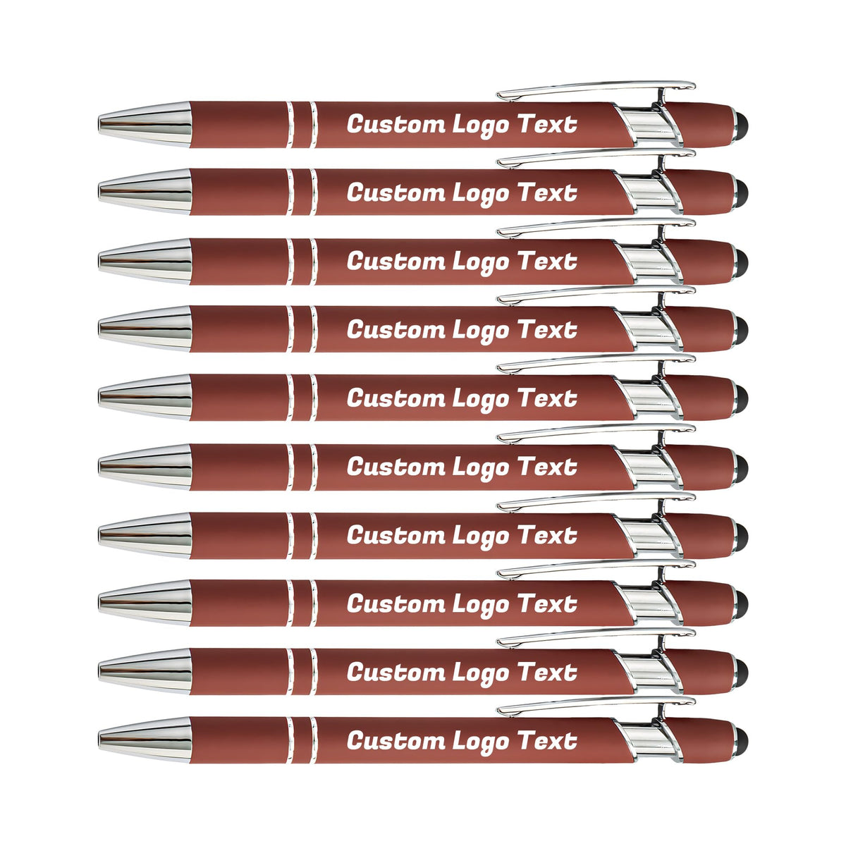 HEYZARDA Custom Pens Ballpoint with Stylus for Events, Wine, 10 Pcs