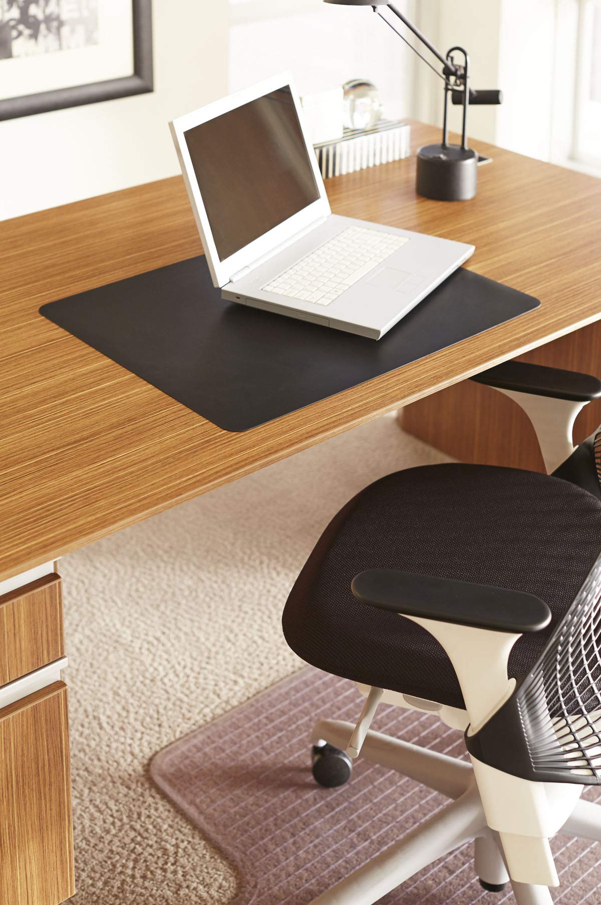 Black Vinyl Desk Pad, 24 x 19, Matte