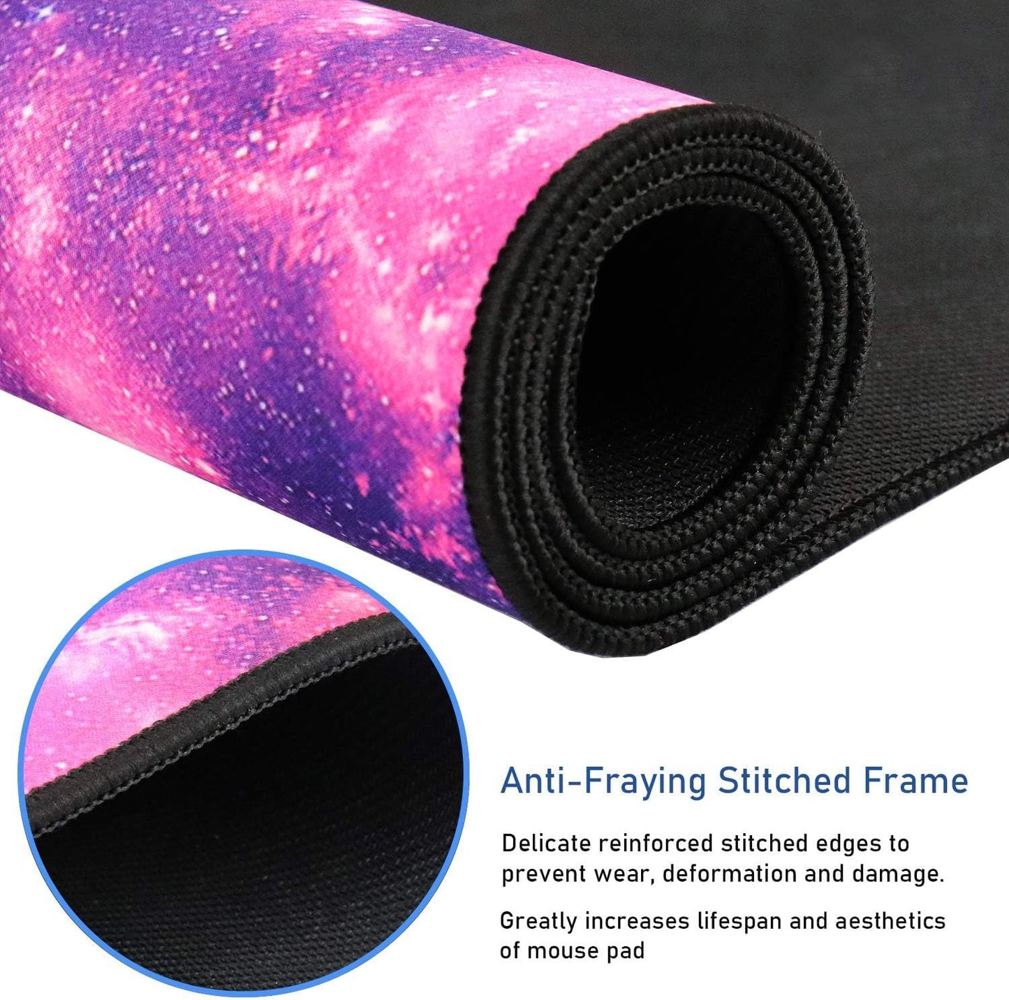 Gaming Mouse Pad with Stitched Edges (35.4X15.7In) Waterproof Desk Pad