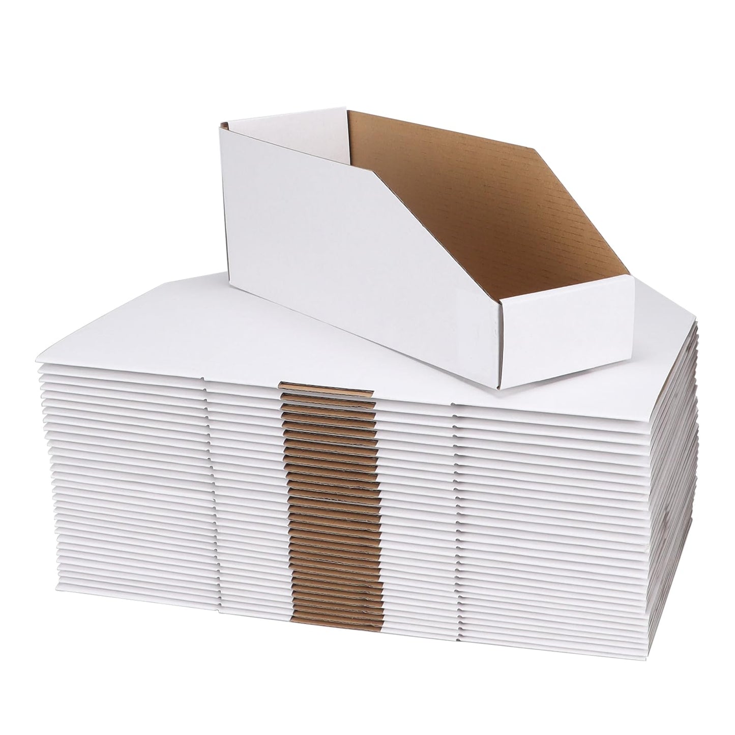 ZBEIVAN Cardboard Storage Bins Boxes 35 Packs 12x4x4.5 Inches, Easy Assembly Pantry Organizer Bins