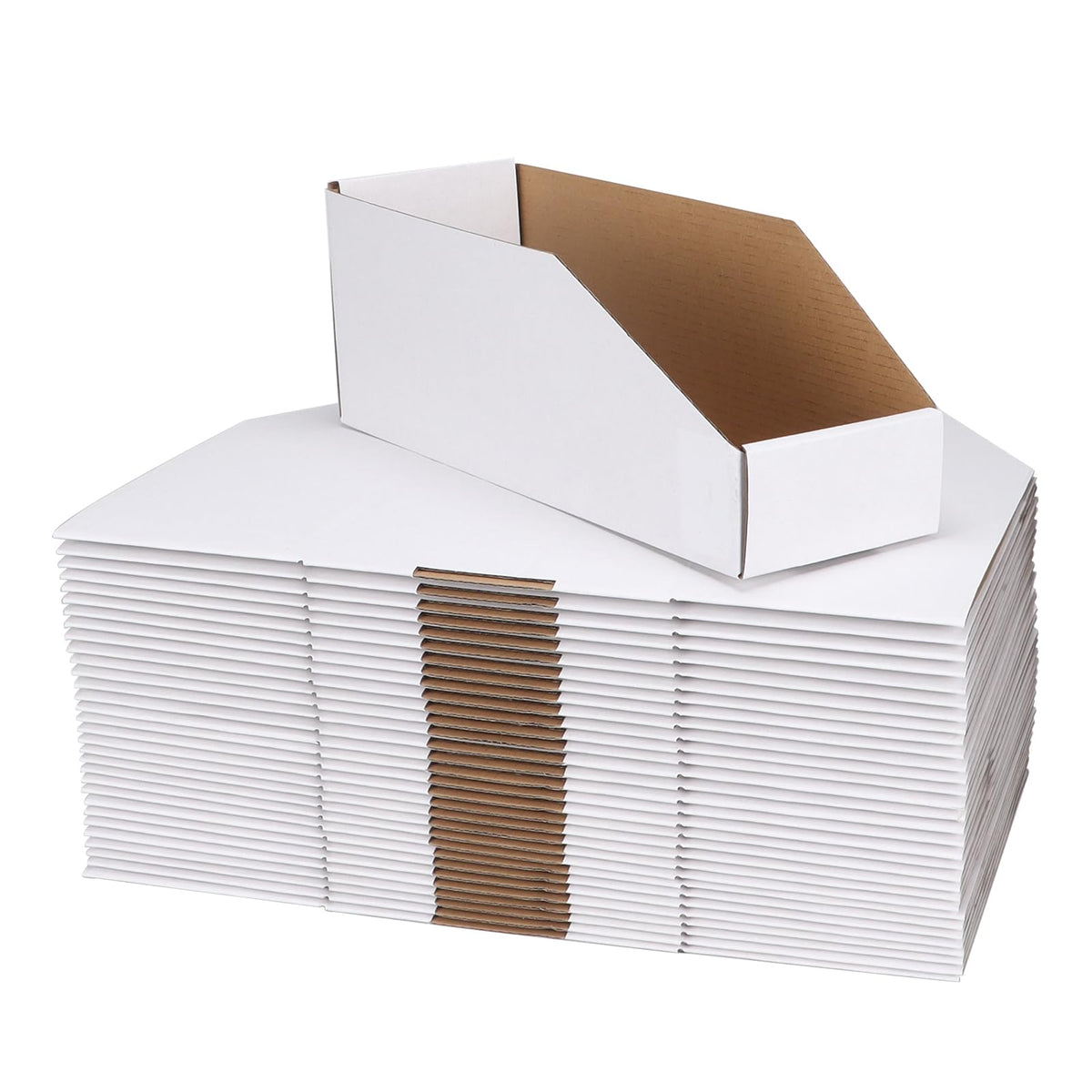 ZBEIVAN Cardboard Storage Bins Boxes 35 Packs 12x4x4.5 Inches, Easy Assembly Pantry Organizer Bins