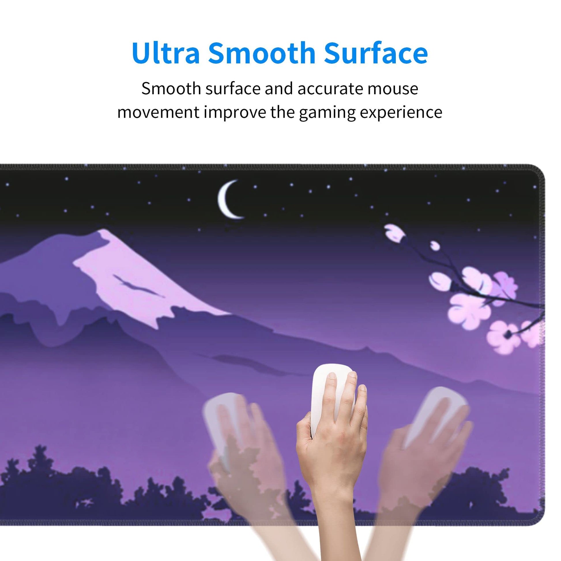 Purple Japanese Fuji Cherry Blossom Large Mouse Pad XL Extended Gaming Mouse Pad Mat Desk Pad with