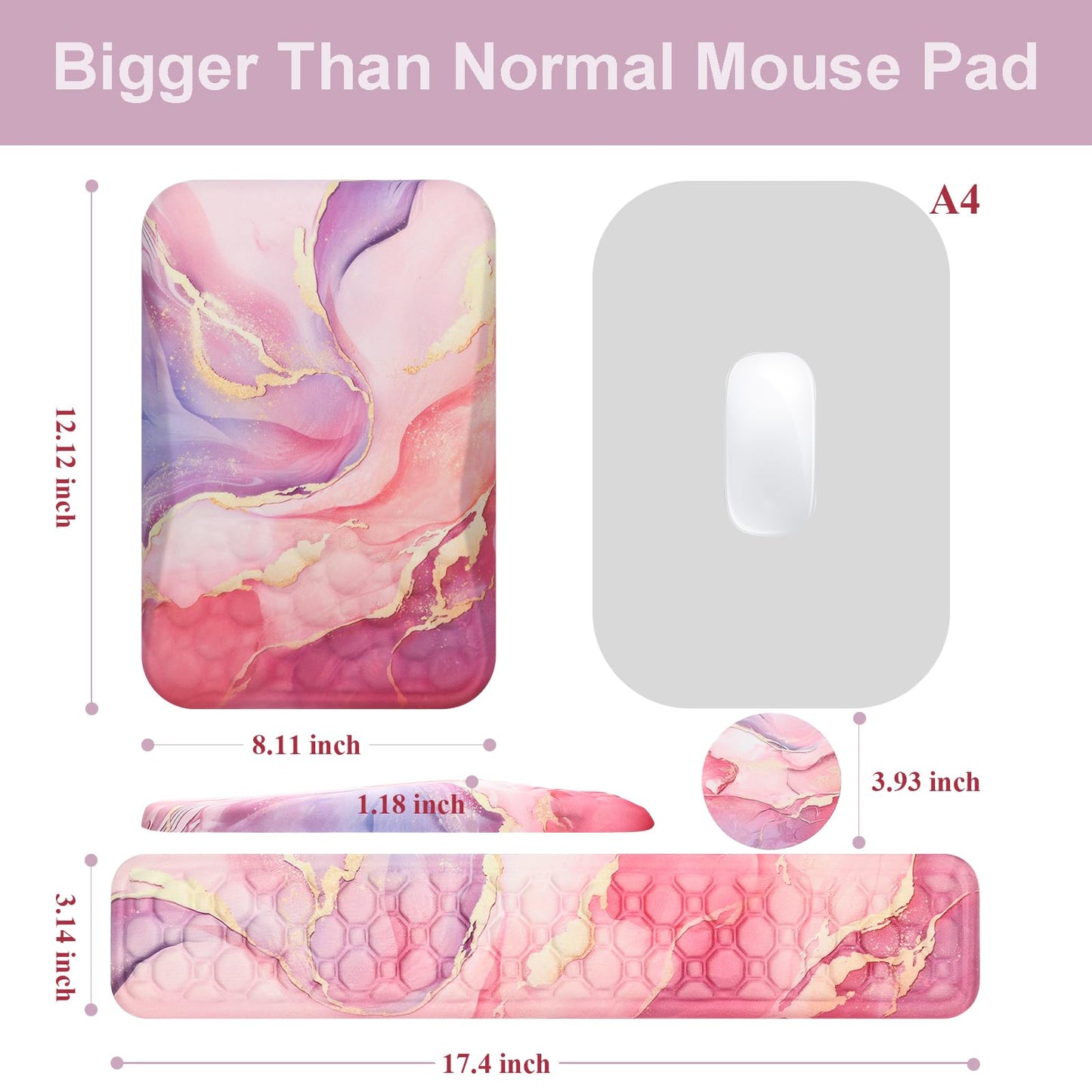 Ospelelf Ergonomic Mouse Pad and Keyboard Wrist Rest Support, Wrist Rest for Computer Keyboard