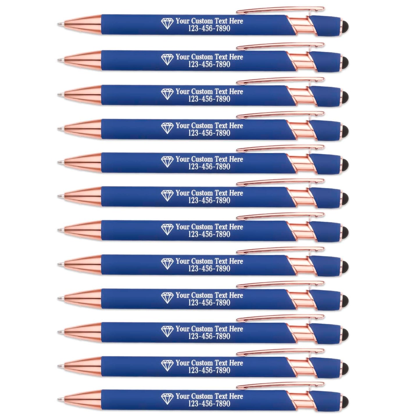 NGTSFLY 12 pcs Personalized Pens with Name or Logo Black Ink Custom Ballpoint Pen with Free