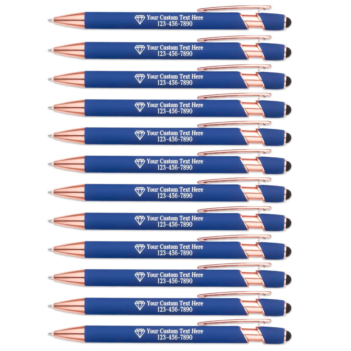 NGTSFLY 12 pcs Personalized Pens with Name or Logo Black Ink Custom Ballpoint Pen with Free