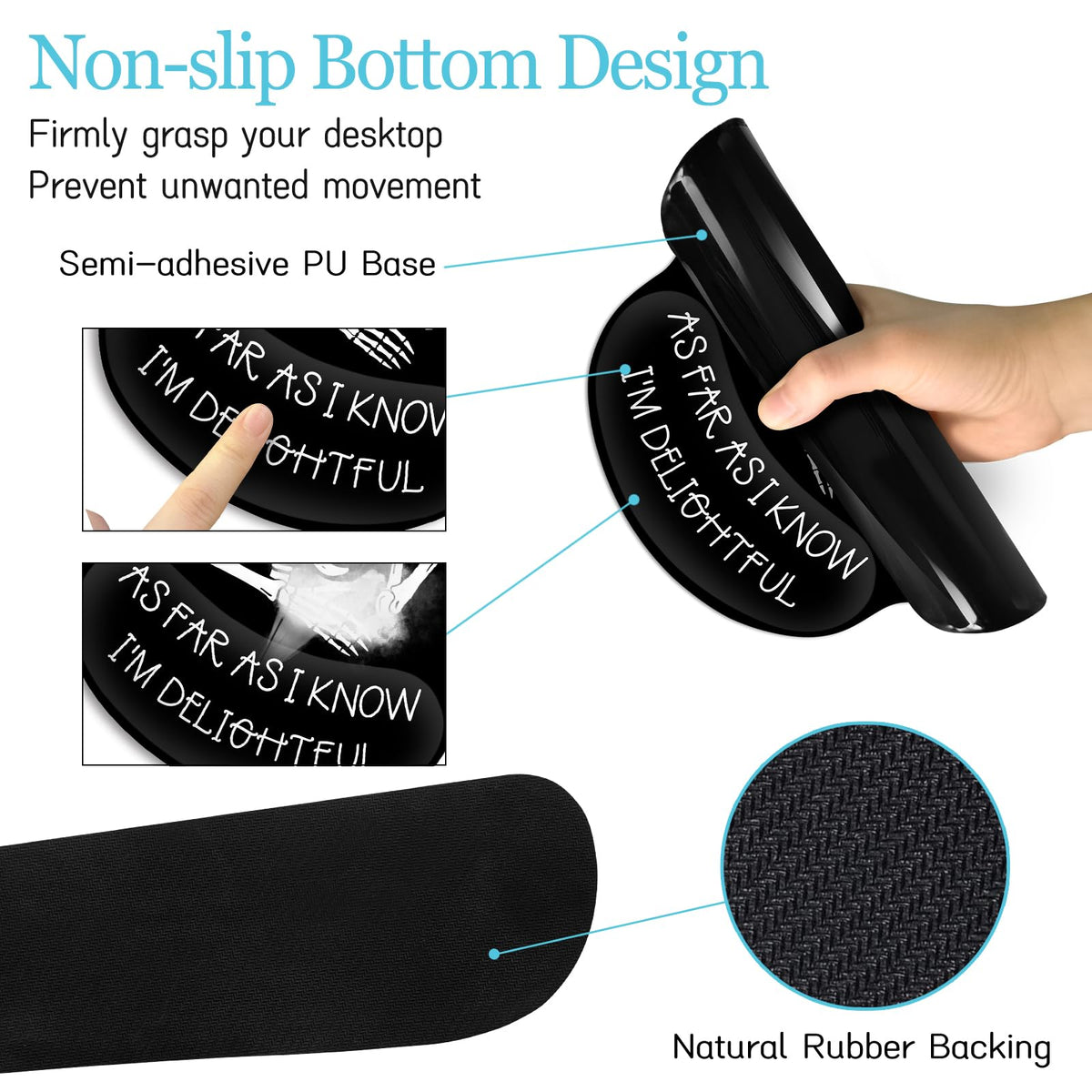 LIMKRIAN Ergonomic Mouse Pad with Wrist Rest Desk Mat Set, Skeleton Decor