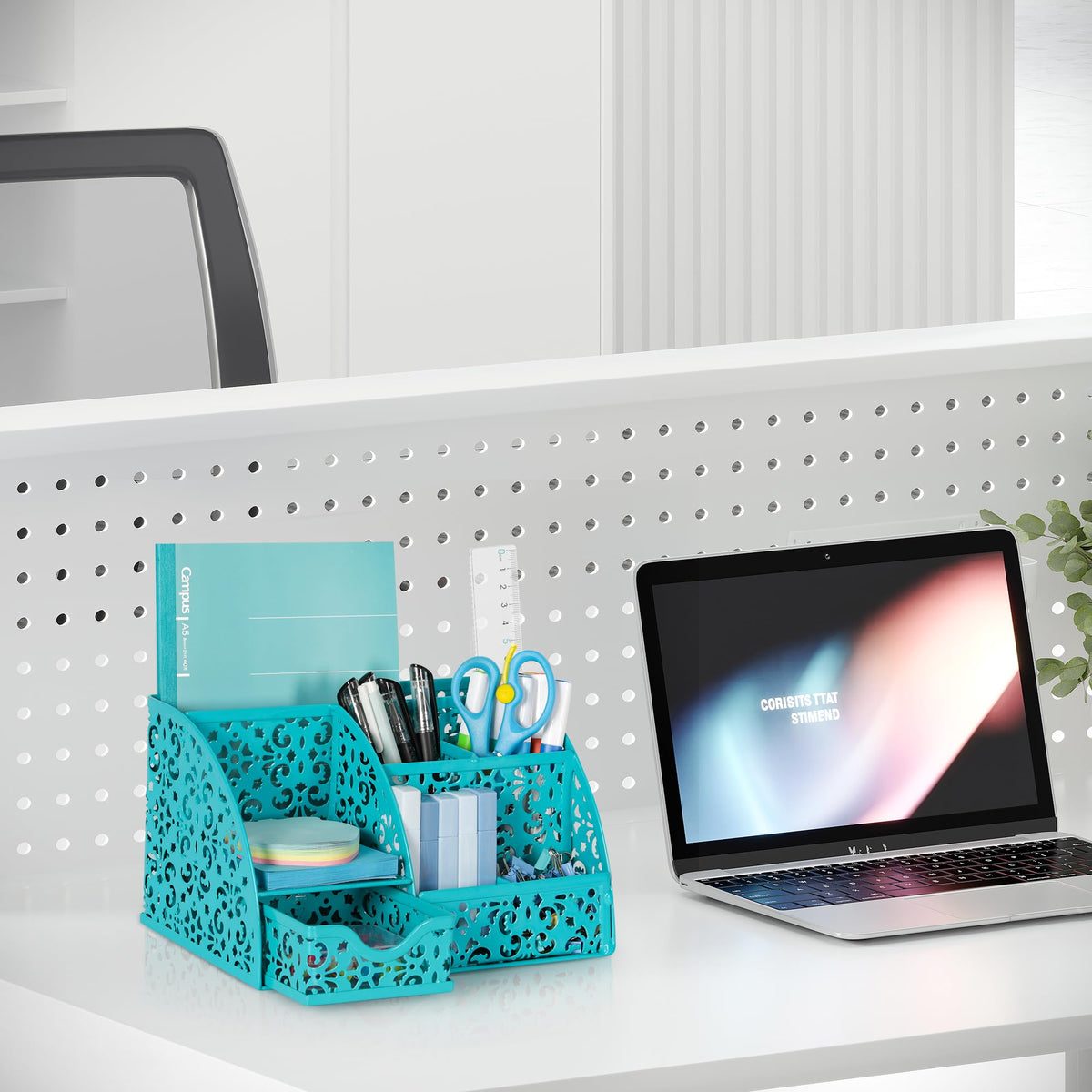 EasyPAG Desk Organizer and Pen Holder for Desk, Mesh Office Supplies Storage Caddy with Drawer for