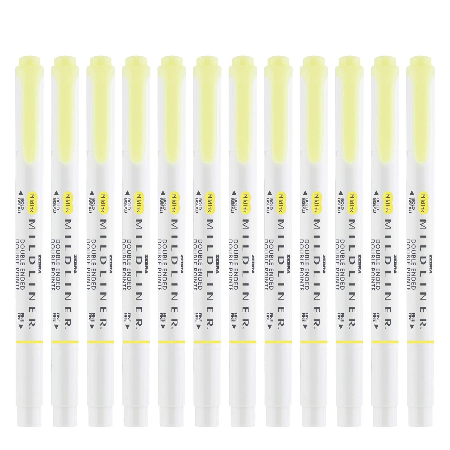 Zebra Pen MILDLINER No Bleed Highlighter, Yellow Color, Dual Tip, 12-Pack