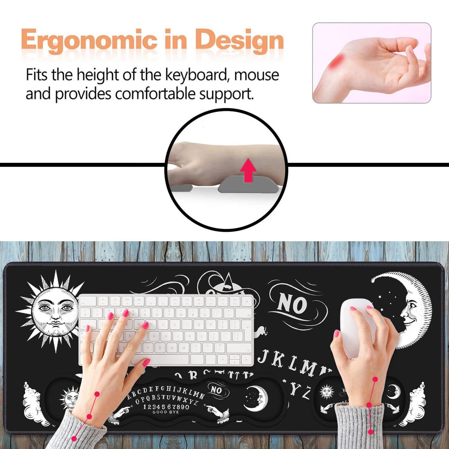 Ergonomic Keyboard Wrist Rest and Mouse Pad Wrist Rest Set, Large XXL Gaming Mousepad 31.5"x 11.8"